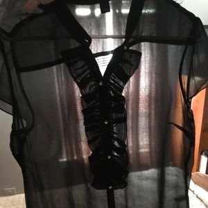 Black sheer dress top